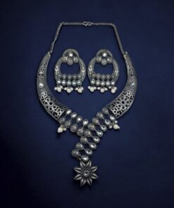 Silver Replica Hasali Necklace | Antique Designer Oxidized Jewelry