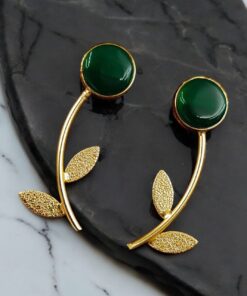 Alternative view of Flower Style Contemporary Earrings | Best Gold-Plated Premium Jewelry