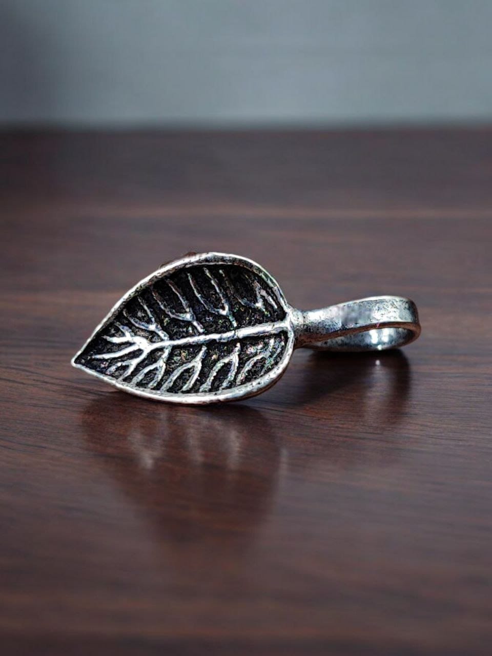 Oxidised Leaf Nosepin | Simple Press Nose-pin For Girls