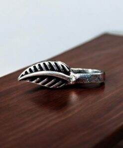 Silver Plated Leaf Nosepin Without Piercing | Unique Designer Noserings