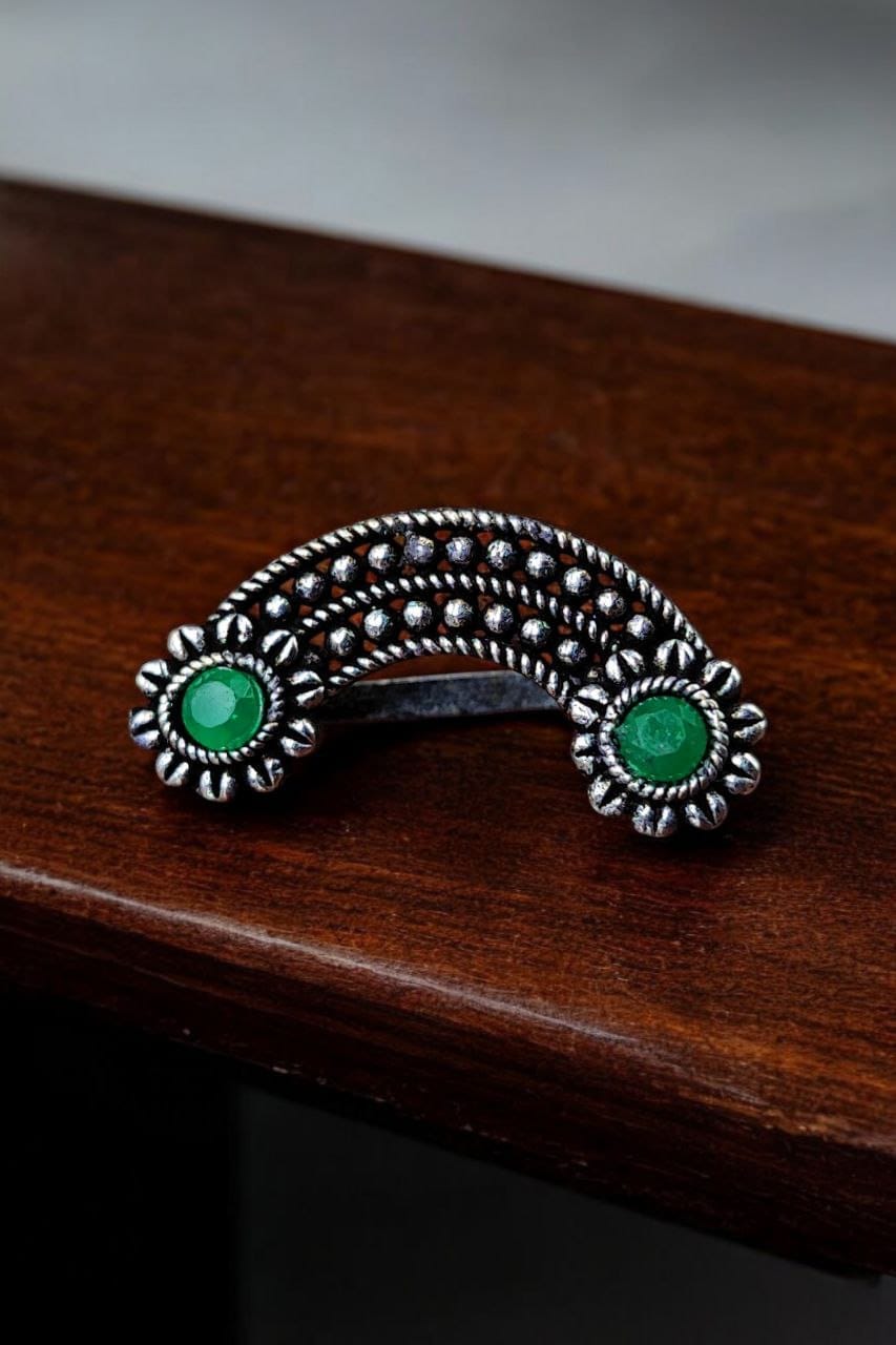 Marathi Nosepin | Oxidised Maharashtrian Nosepin | Best Non-Piercing Nose ring - Image 4