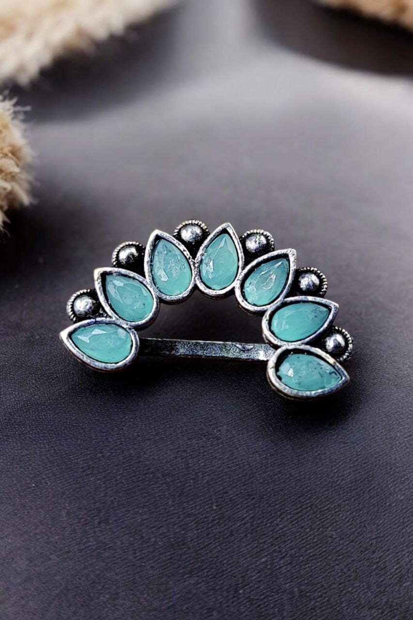 Silver Plated Oxidised Maharashtrian Nath | Affordable Marathi Nosepin For Girls