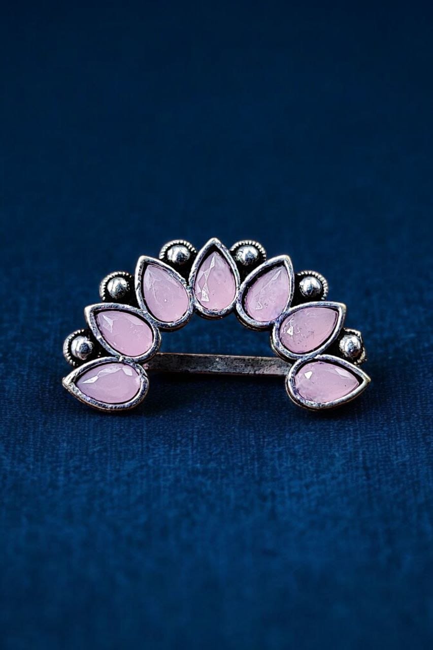 Silver Plated Oxidised Maharashtrian Nath | Affordable Marathi Nosepin For Girls - Image 3