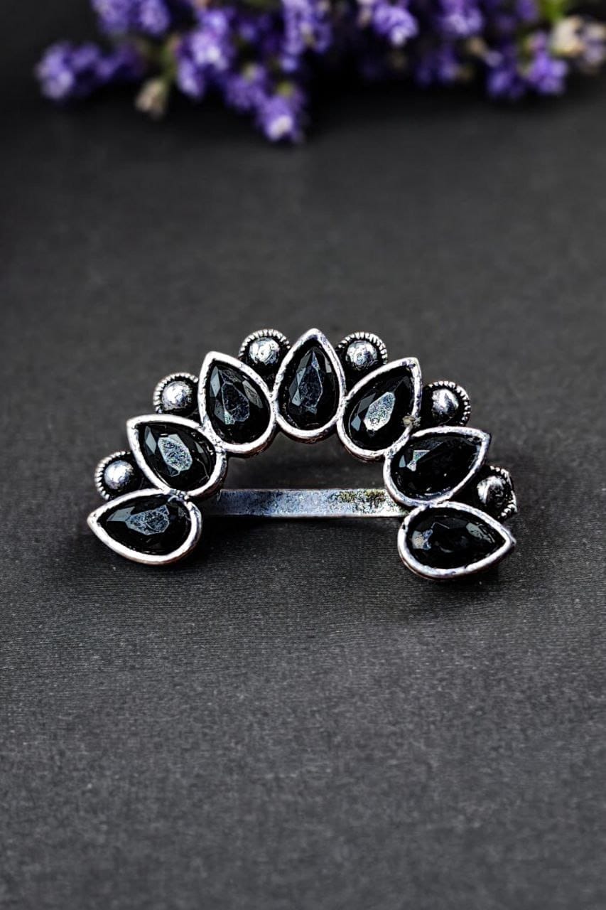 Silver Plated Oxidised Maharashtrian Nath | Affordable Marathi Nosepin For Girls - Image 5