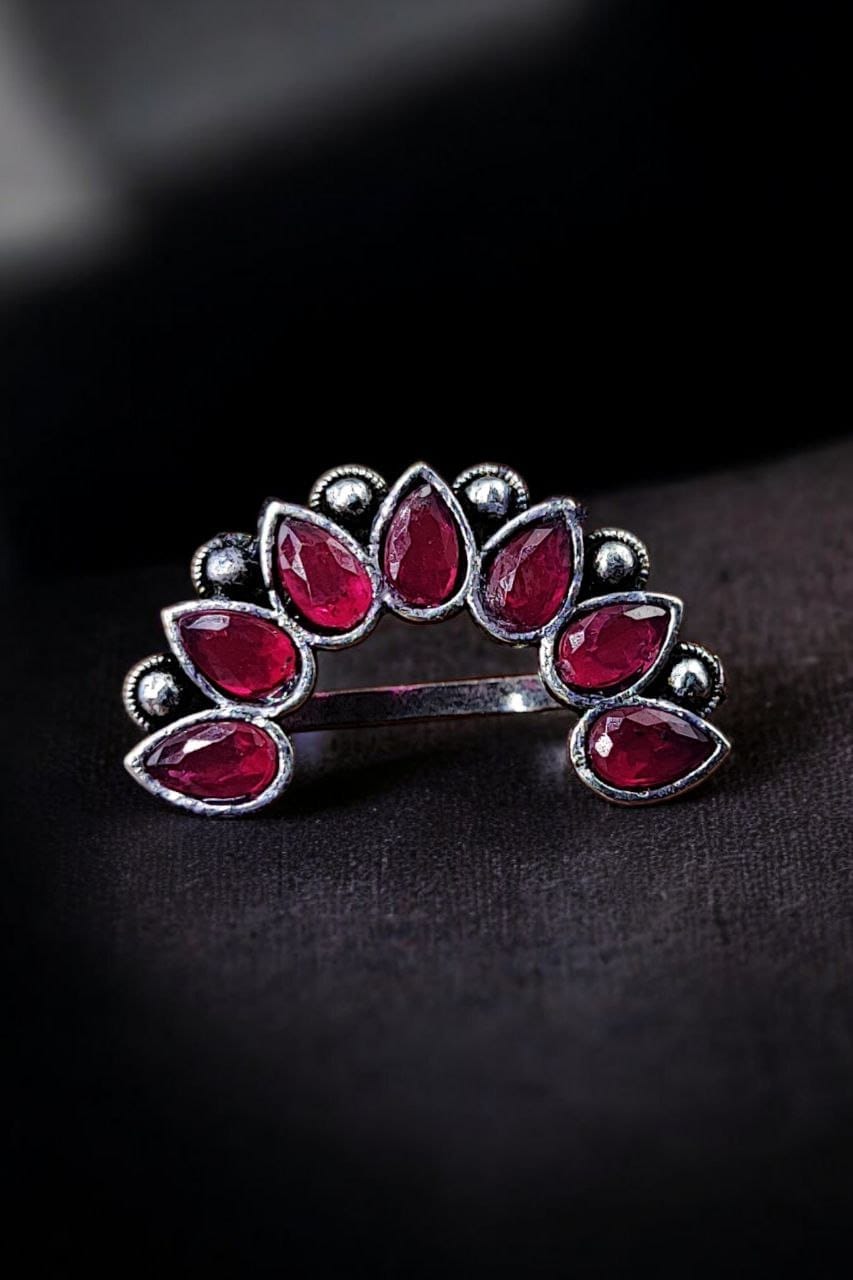 Silver Plated Oxidised Maharashtrian Nath | Affordable Marathi Nosepin For Girls - Image 4