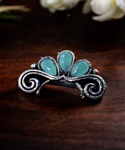 Alternative view of Silver Plated Marathi Nath | Best Press Nosepin in Maharashtrian Style