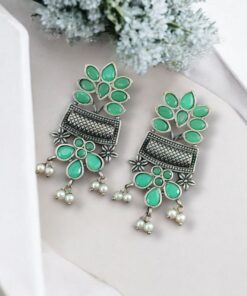 Silver Replica Earring | Antique Touch Oxidised Stud | Unique Silver Jewelry