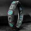 Elegant Silver Bracelet | Oxidized Stone Kada | Best Openable Style Bangle