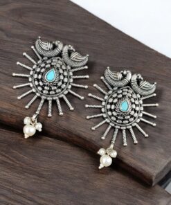 Unique Oxidised Earrings | Designer Iconic Look Dangler Hook Earring