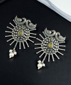 Alternative view of Unique Oxidised Earrings | Designer Iconic Look Dangler Hook Earring