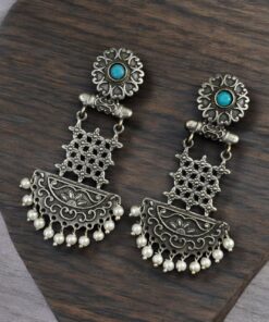 Oxidised Dangler Earrings | Best Silver Replica Antique Finsh Studs