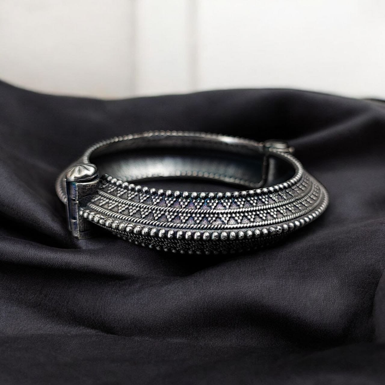 Bollywood Style Kada | Best Silver Touch Antique Bracelet | Bangles For Girls - Image 3