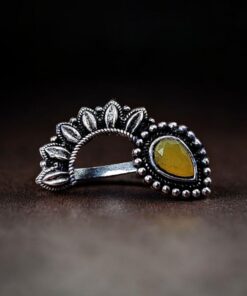 Alternative view of Silver Plated Marathi Nath | Best Oxidized Maharashtrian Nosepin Non-Piercing