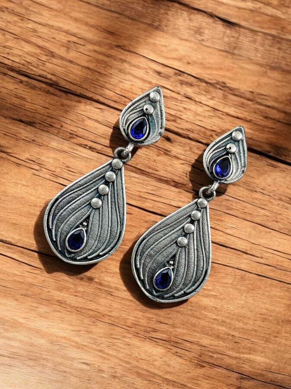 Oxidised Casual Earrings | Best Silver Replica Jewelry | Light Weight Studs - Image 3