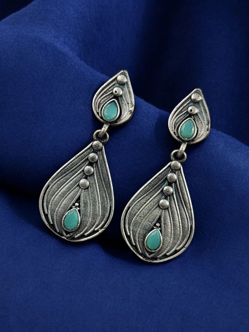 Oxidised Casual Earrings | Best Silver Replica Jewelry | Light Weight Studs - Image 8