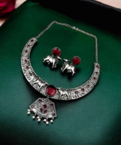 Silver Replica Hasli Necklace | Best Premium Designer Oxidized Nandi Style Jewelry