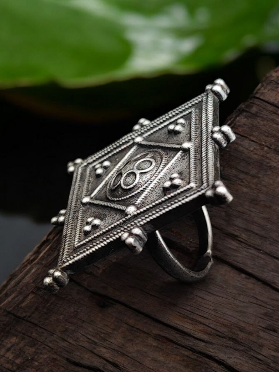 Best Silver Replica Rings | Traditional Square Shape Adjustable Ring For Girls - Image 4