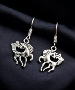 German Silver Designer Horse Earrings | Best Oxidized Daily wear Jewelry For Girls