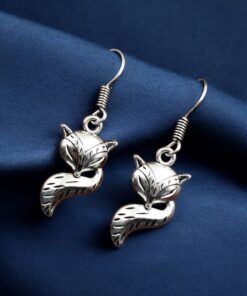 German Silver Fox Hook Earrings | Oxidised Light Weight Casual Wear Jewelry
