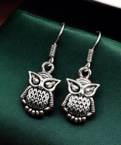 Premium Oxidized Owl Earrings | Affordable Silver Plated Dailywear Jewelry