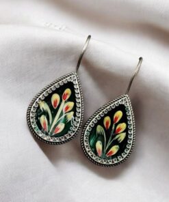 Alternative view of Hand-Painted Earrings | Best Silver Replica Party-Wear Jewelry For Girls