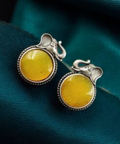 Elephant Stud Earrings - Silver Look alike Best Monalisa Jewellery
