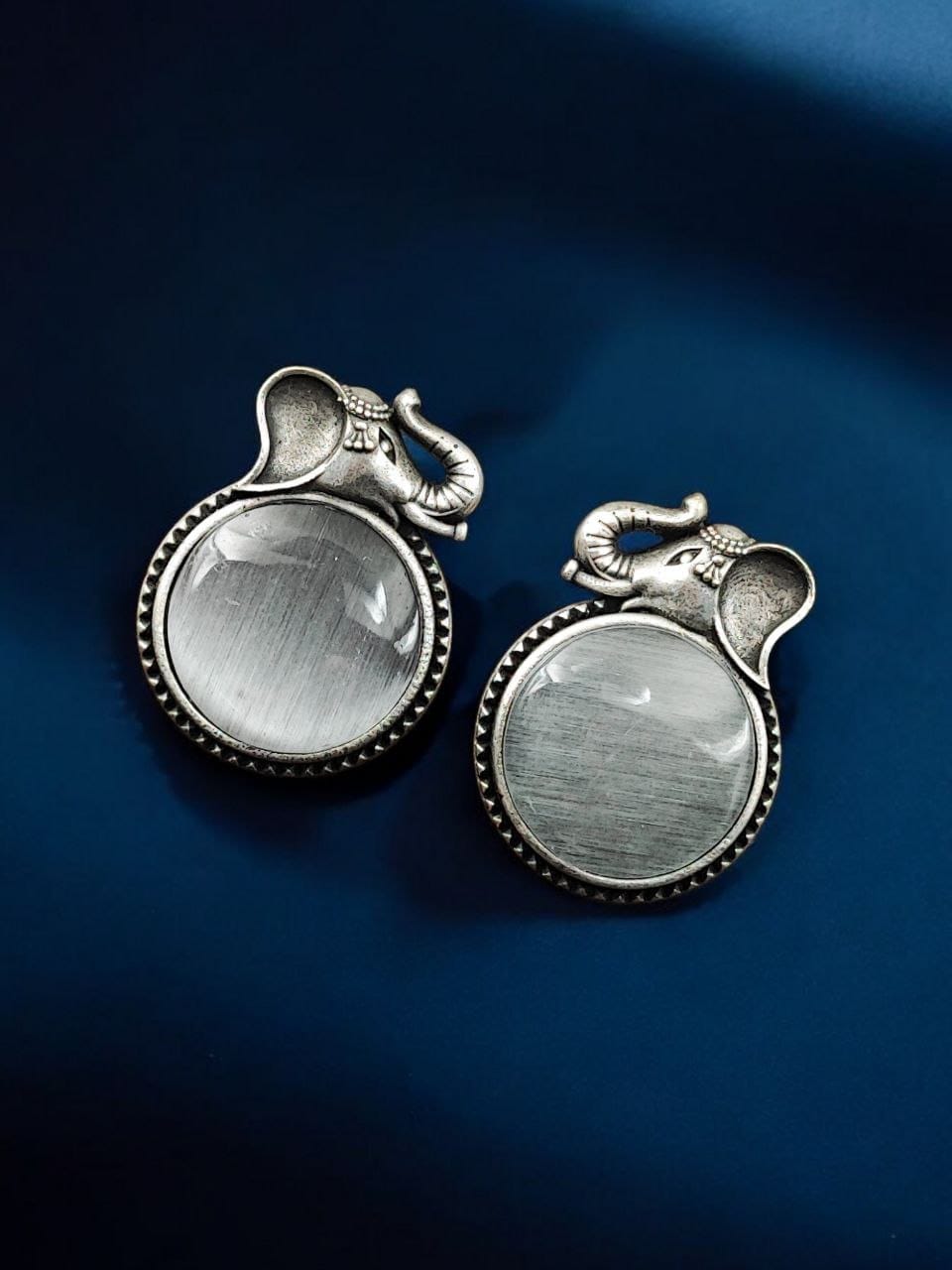 Elephant Stud Earrings - Silver Look alike Best Monalisa Jewellery - Image 4