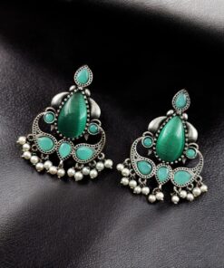 Silver Replica Stone Stud Earrings | Traditional Best Premium Finish Jewelry For Women