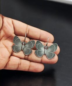 Alternative view of Silver Replica Butterfly Hook Earrings | Perfect Casual Wear Jewelry