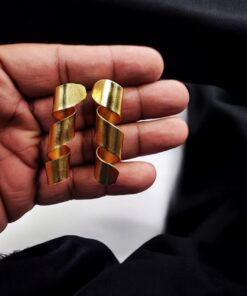 Alternative view of Gold Plated Spiral Contemparary Earrings | Adorable Party-Wear Jewelry