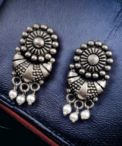 Antique Silver Replica Brass Stud Earrings for the Best Look