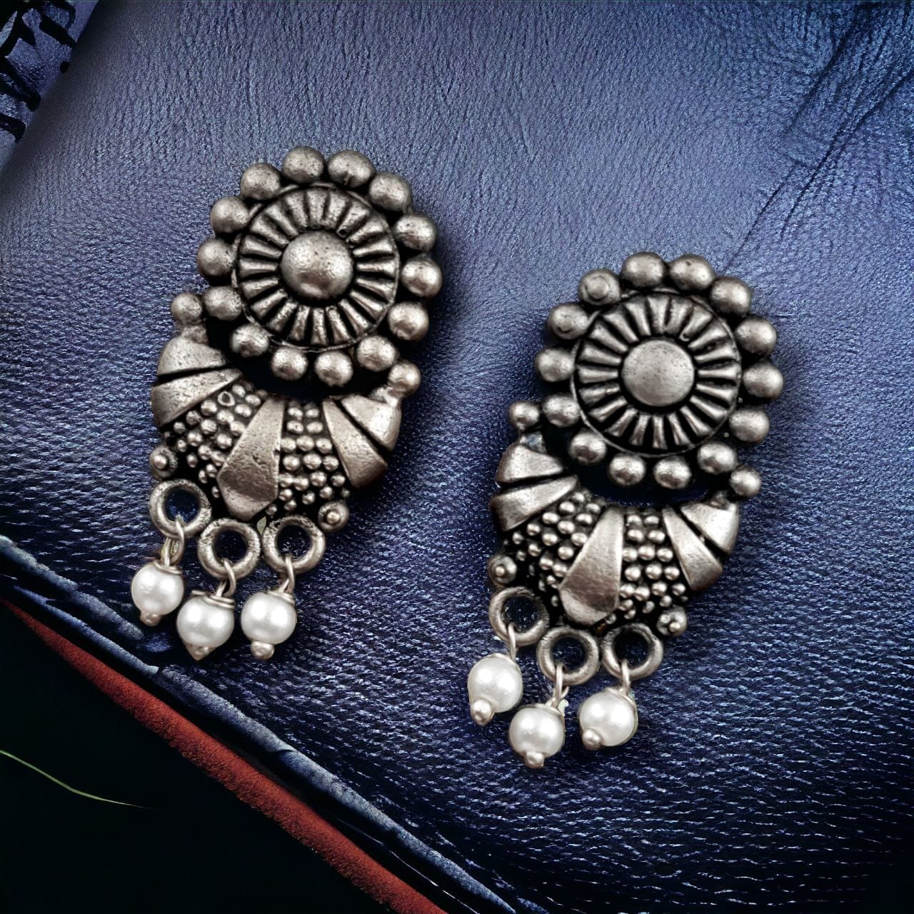 Antique Silver Replica Brass Stud Earrings for the Best Look