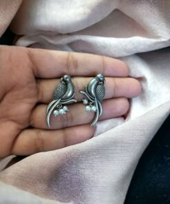 Alternative view of Elegant Parrot Design Brass Earrings: The Perfect Statement Jewelry