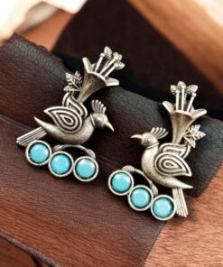 Elegant-Bird-Design-Brass-Stud-Earrings-with-Perfect-Stone-Details