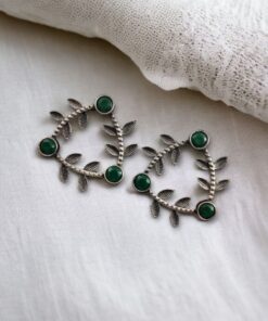 Leaf-Inspired Brass Earrings : The Best Stone Stud Earrings for Every Occasions