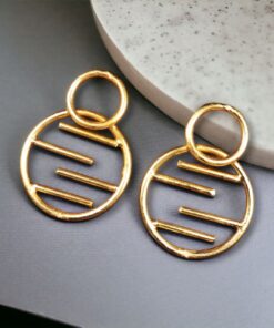 Contemporary Gold-Plated Round Shaped Stud Earrings ? A Perfect Elegant Choice