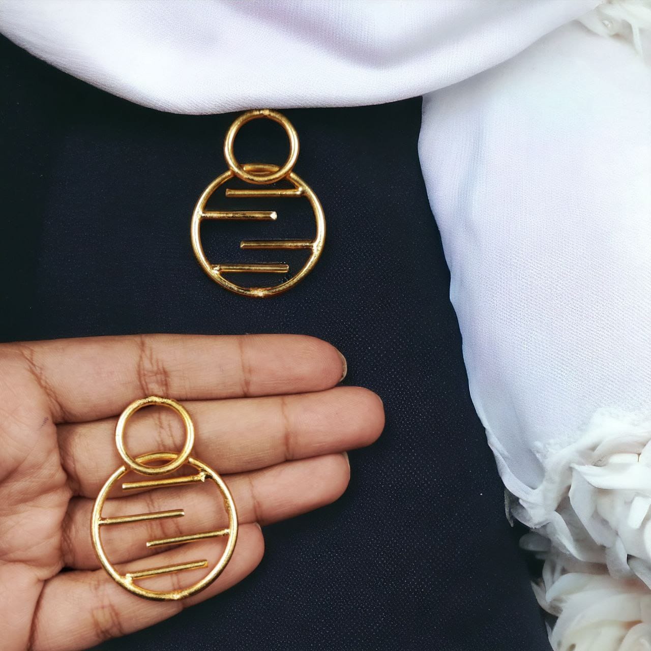 Contemporary Gold-Plated Round Shaped Stud Earrings ? A Perfect Elegant Choice - Image 2