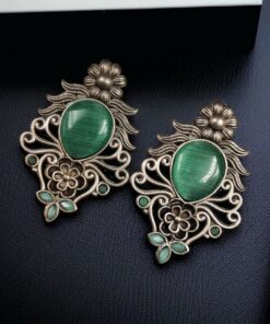 Alternative view of Beautiful Brass Monalisa Stone Stud Earrings ? Perfect for Every Occasion