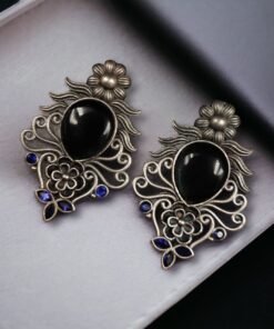 Beautiful Brass Monalisa Stone Stud Earrings ? Perfect for Every Occasion