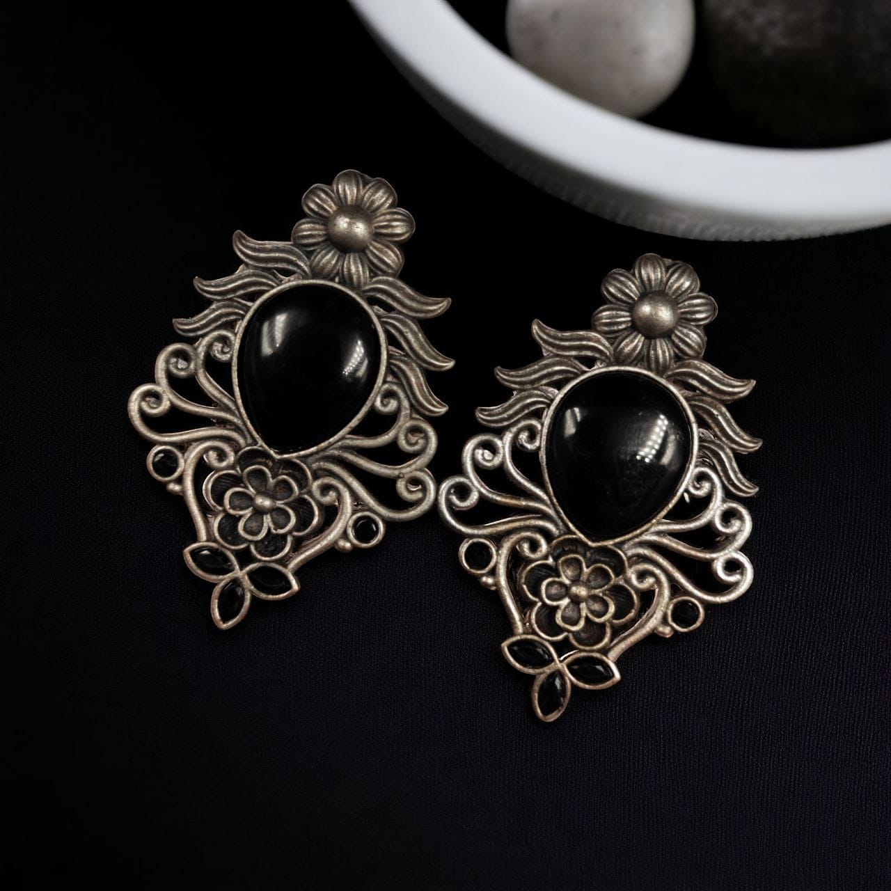 Beautiful Brass Monalisa Stone Stud Earrings ? Perfect for Every Occasion - Image 11