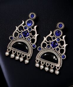 Alternative view of Unique Brass Stone Stud Earrings ? A Perfect Choice for Any Occasion