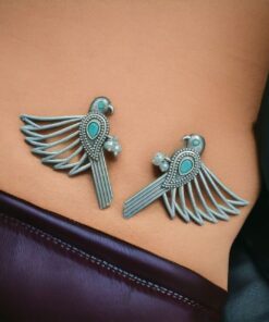 Alternative view of Fashionable Silver Replica Bird Stud Earrings | Perfect for Any Occasion