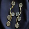Light Weighted Gold Plated Long Earrings | Stones Dangler jewellery