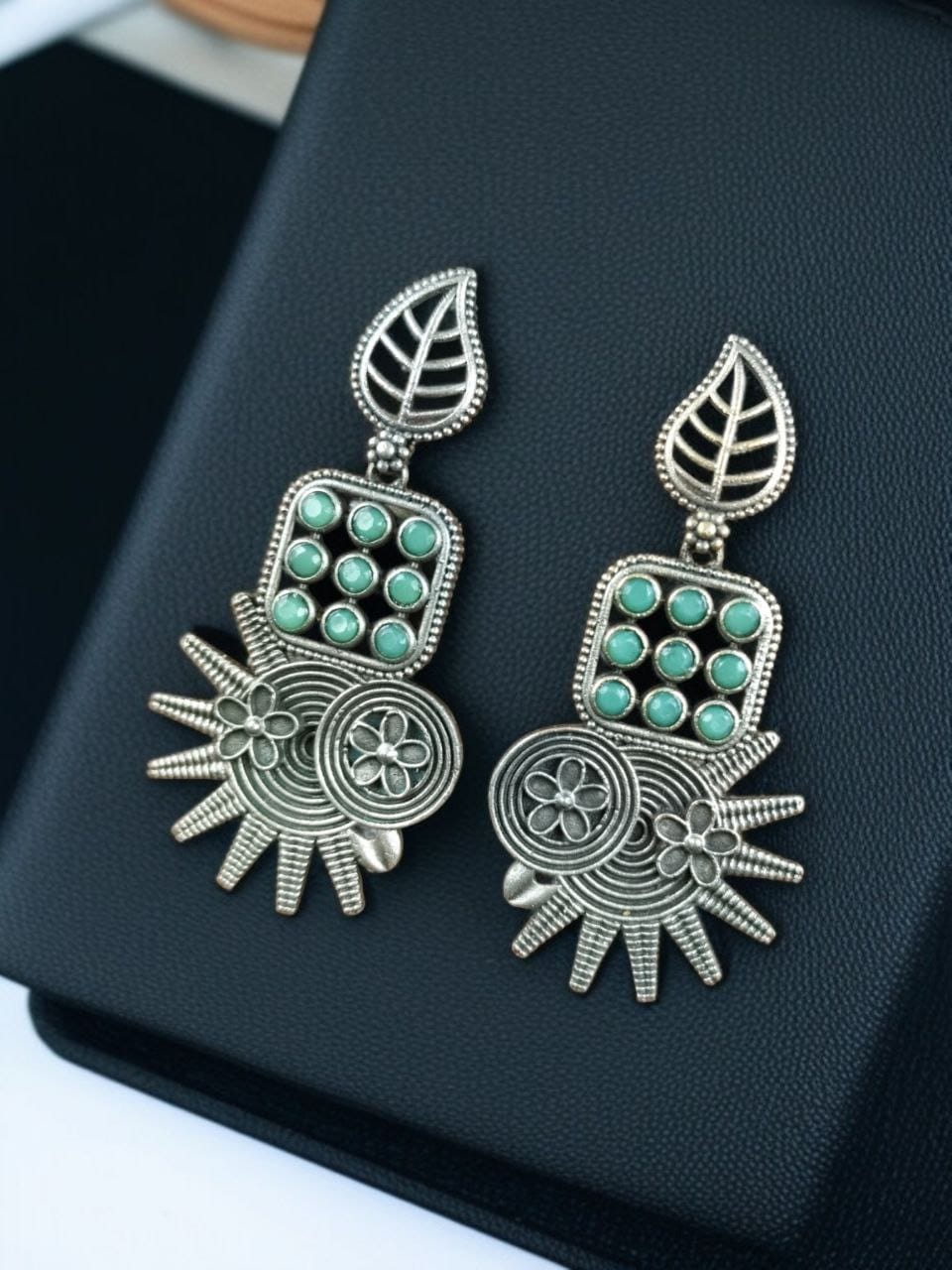 Silver Replica Earrings - Trendy Silver Look aLike Dangler Earring - Image 9
