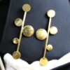 Trendy Gold-Plated Circle Stud Earrings | Contemporary Unique Western Jewelry
