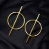 Western Style Geometric Earring In Circle - Best Gold Palted Jewelary