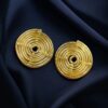 Western Style Golden Spiral Earring | Unique contemporary Stud Jewelary
