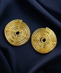 Western Style Golden Spiral Earring | Unique contemporary Stud Jewelary
