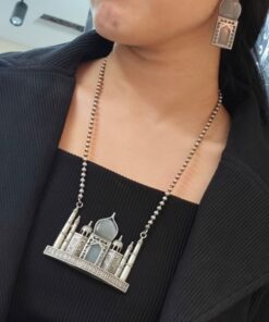 Handcrafted Taj Mahal Necklace Set | Best Oxidised Indian jewellery in Modern Art