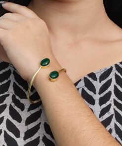 Traditional Ethnic Gold Plated Bangle with Monalisa Stone ? Unique Stylish & Lightweight